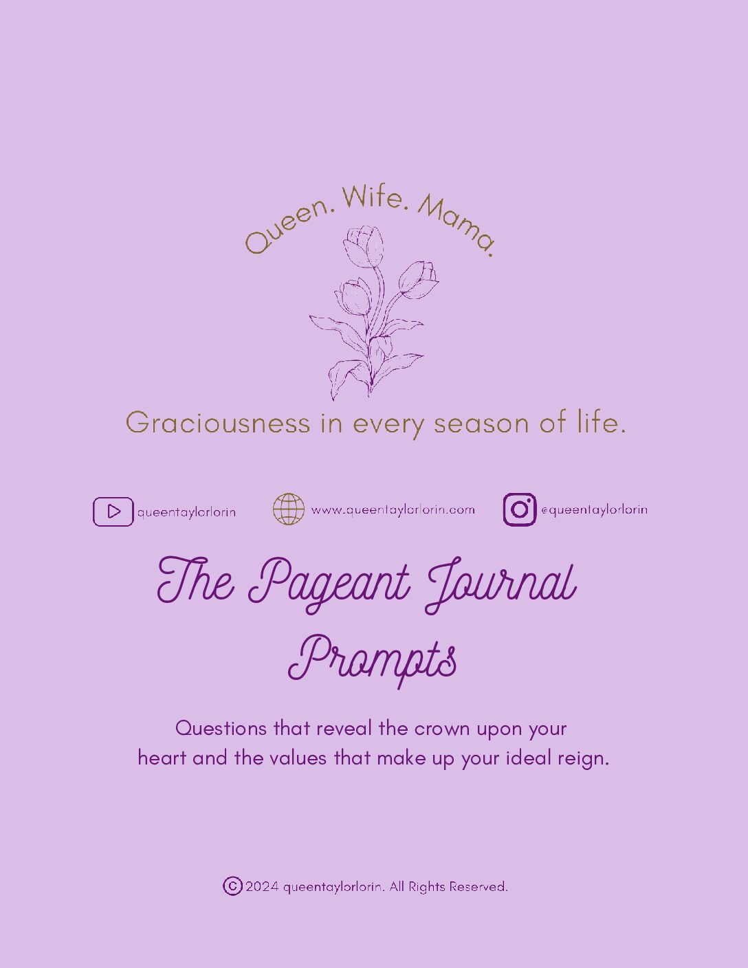 The pageant journal prompts