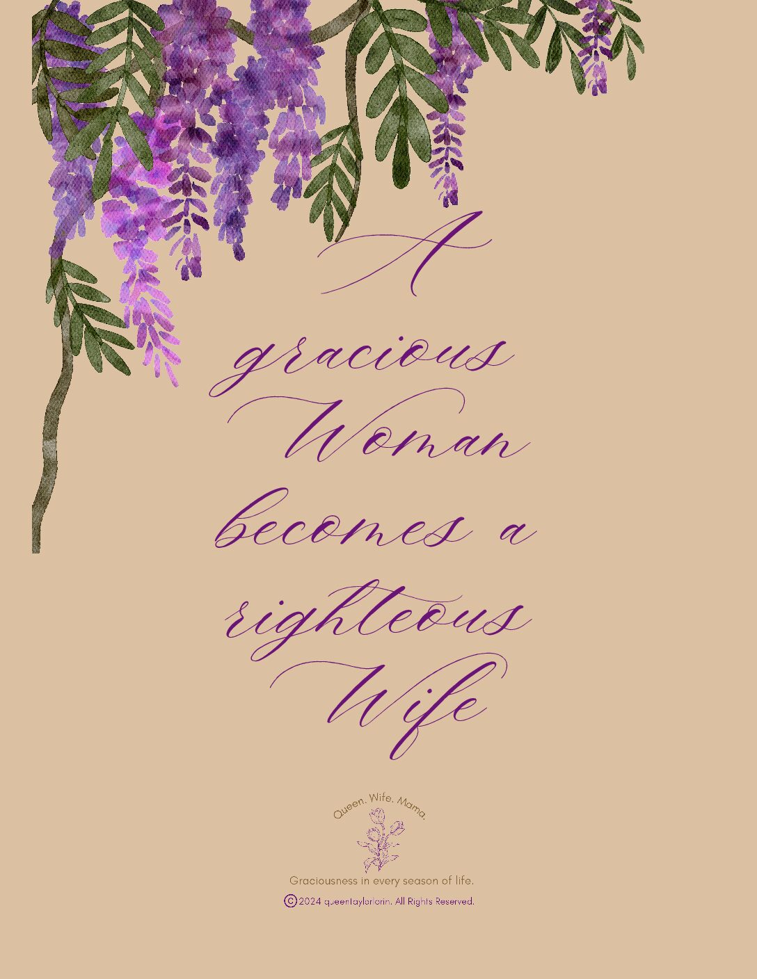 A gracious woman becomes a righteous wife printable